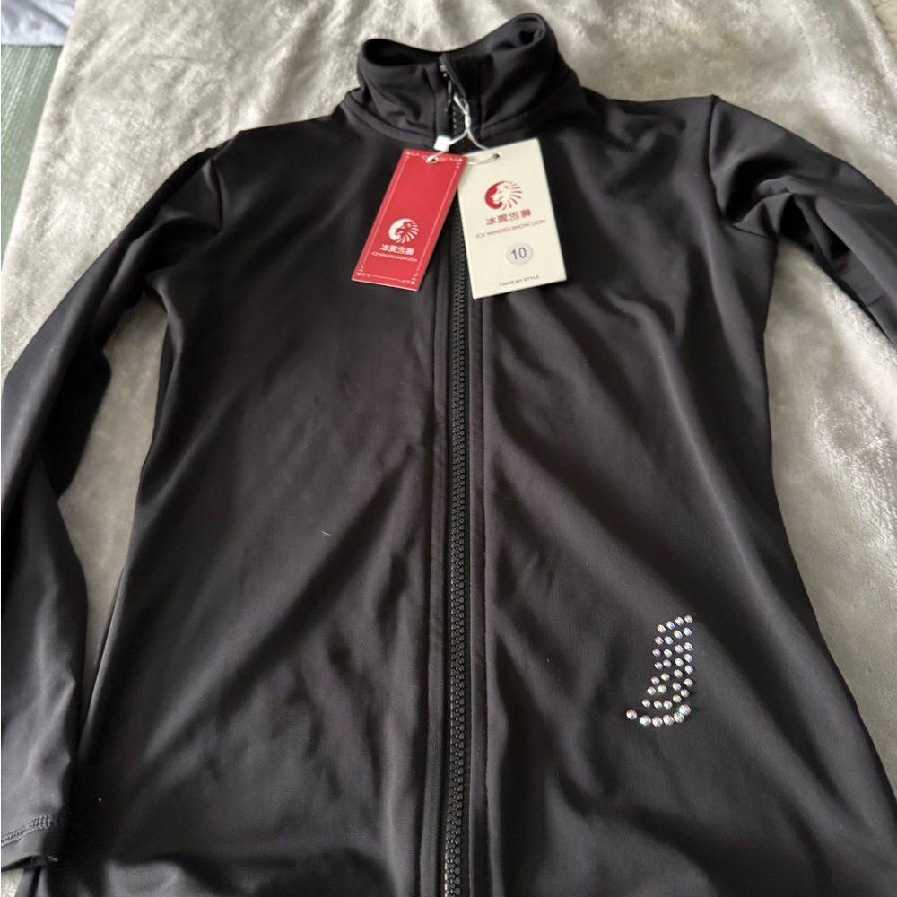 Girl’s Black Zippered Jacket Size 10 $15